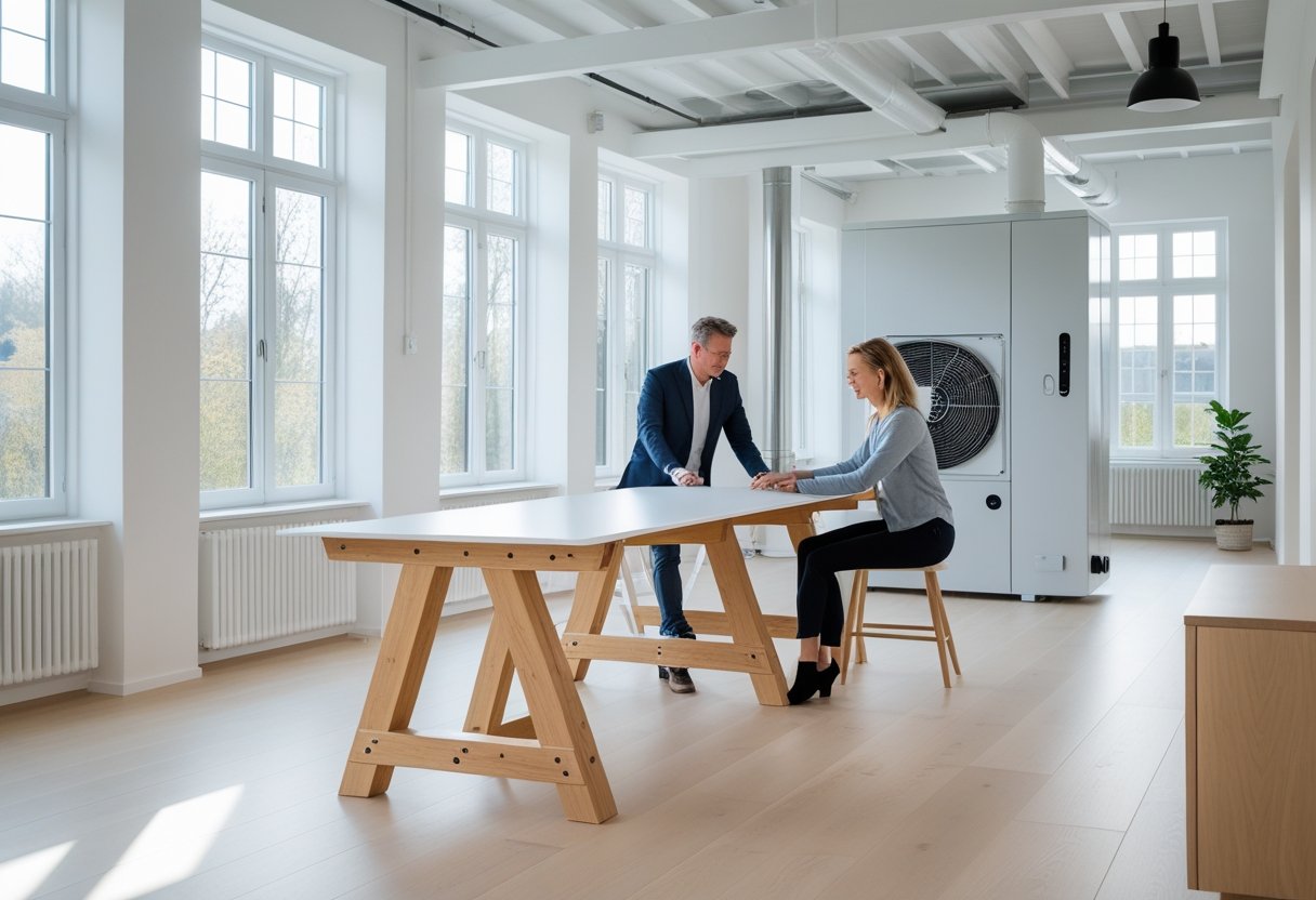 Saadan skaber du et fleksibelt arbejdsomraade med bordbukke og varmepumper i Viborg